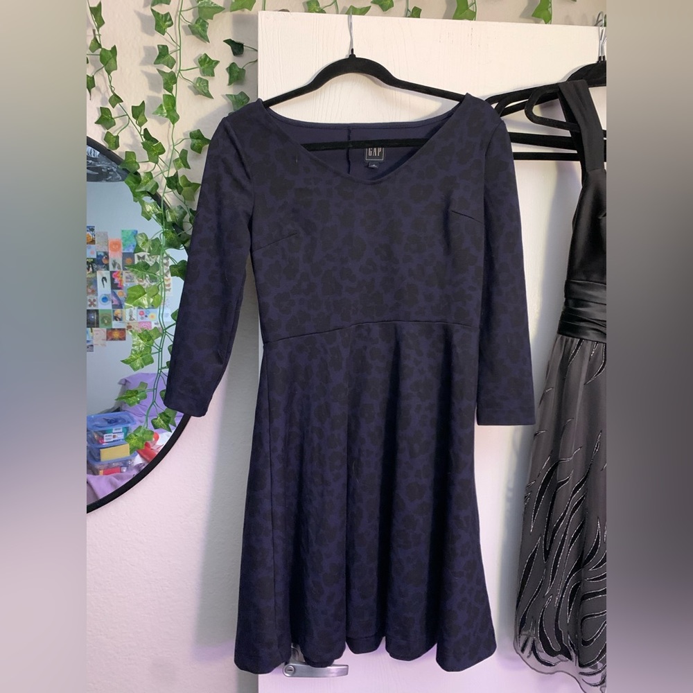 Navy blue skater dress